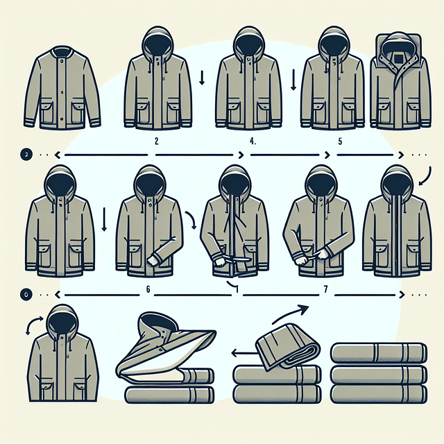 Folding a parka on a flat surface