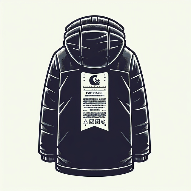 Carhartt parka with the care label showing