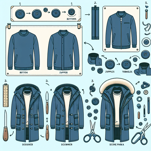 adding hardware to a designer parka