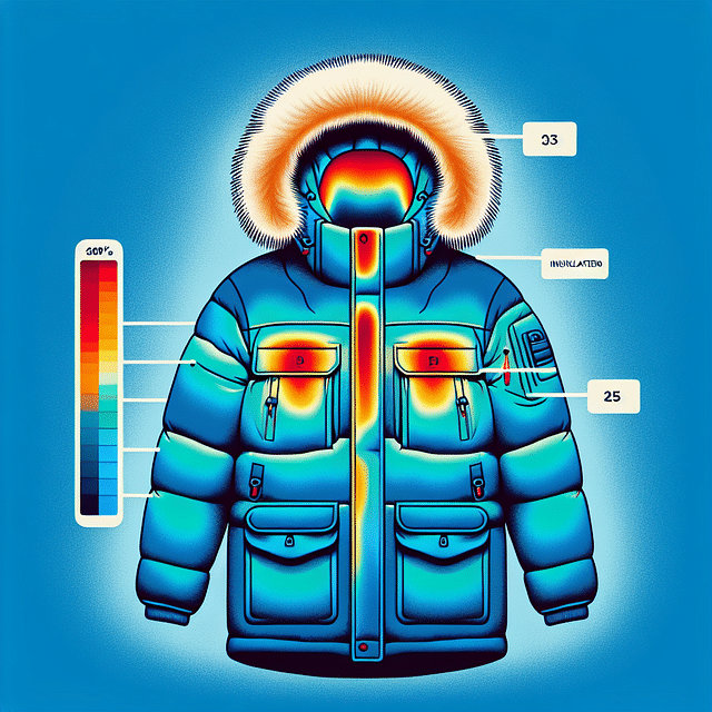thermal imaging test showing heat retention in a parka