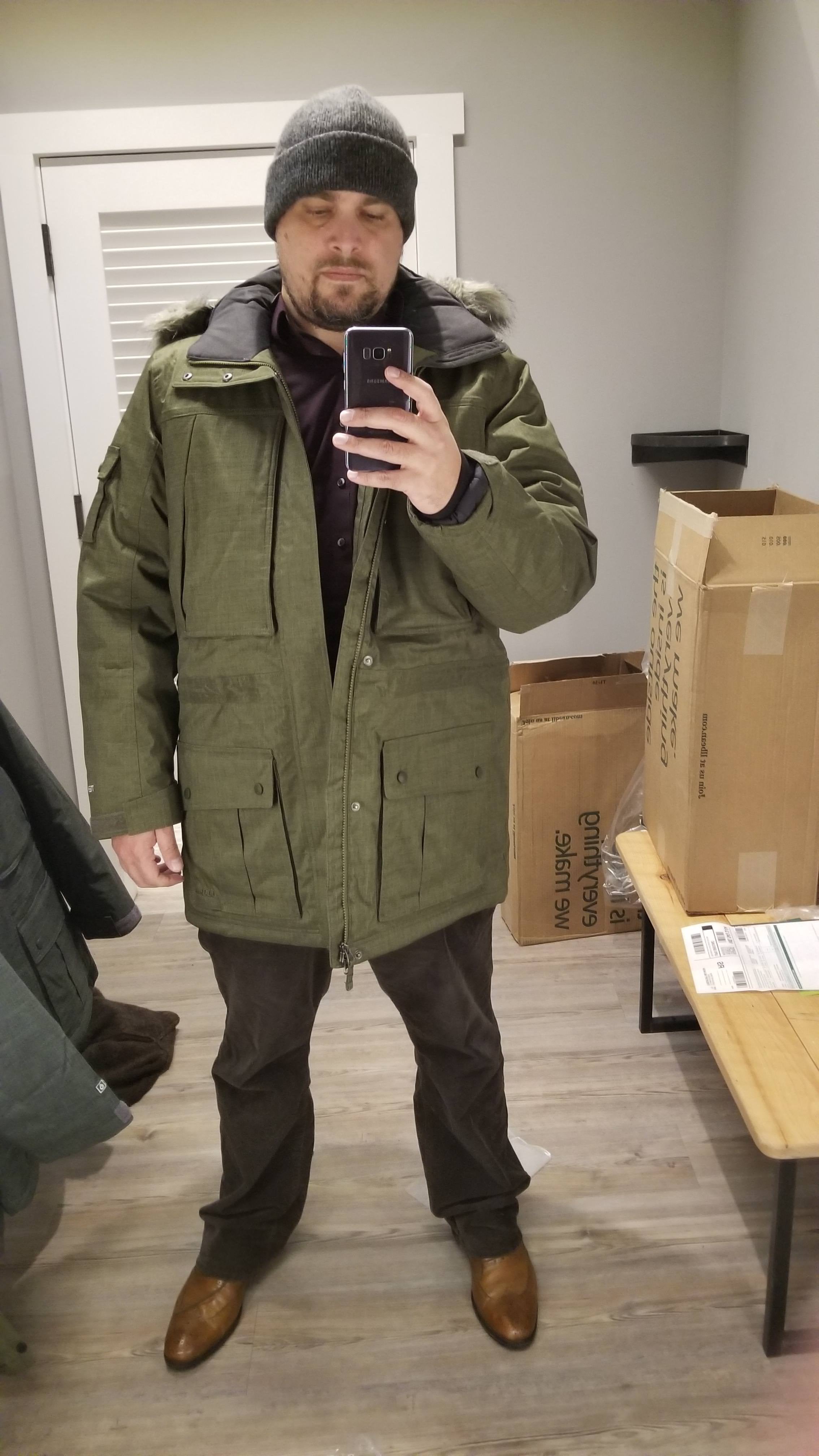 LLBean parka adjustable features