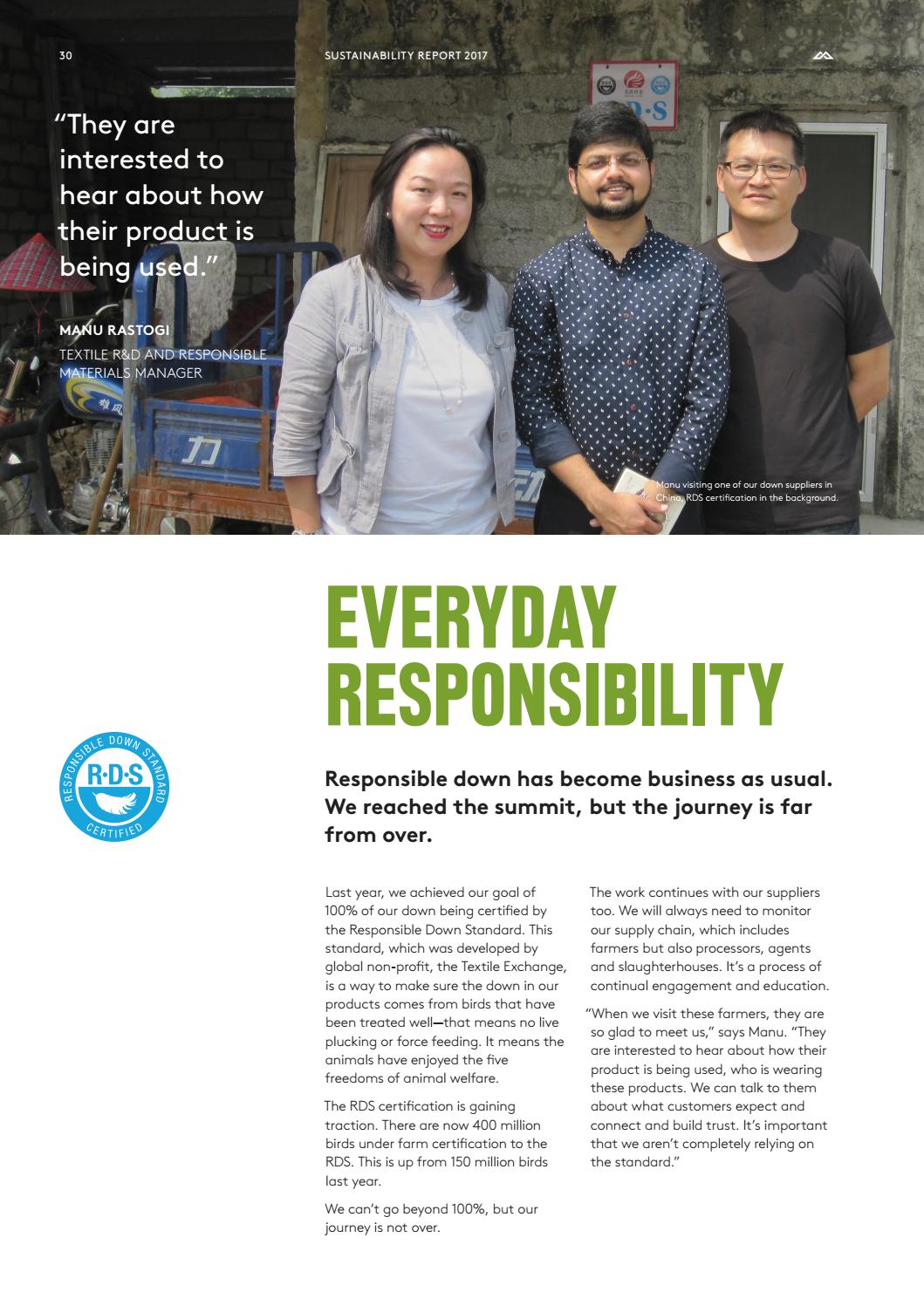 Responsible Down Standard certification