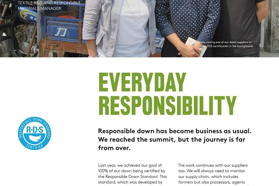 Responsible Down Standard certification
