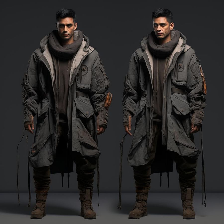 Futuristic concept designs of men\'s parkas
