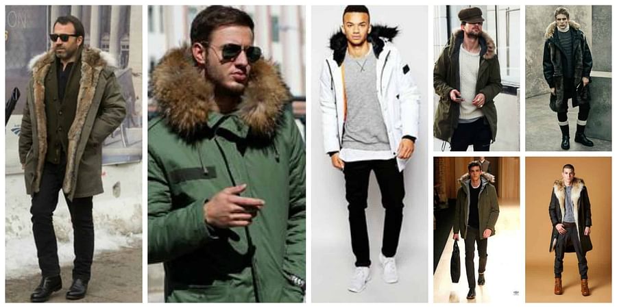 Vintage photo of men in parkas