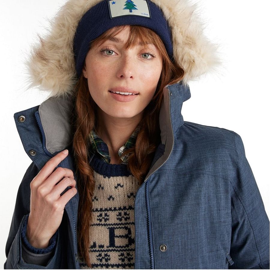 Models showcasing different styles of LLBean parkas